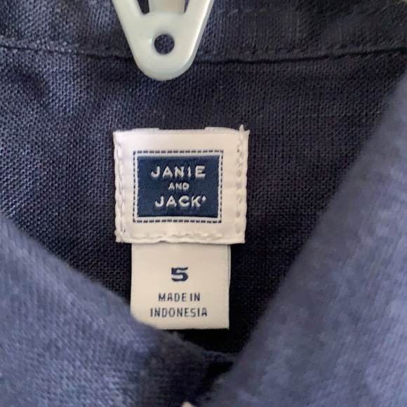 Janie and Jack Size 5 Navy Shirt - Picture 2 of 2